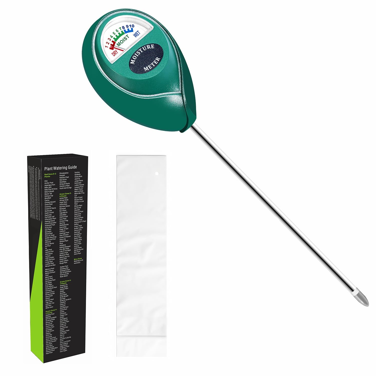 XLUX Soil Moisture Meter (Since 2015) - No Batteries Required, Durable 304 Stainless Steel Probe & Virgin ABS - Instant Read Hygrometer for Garden, Indoor & Outdoor Plants (Upgraded Design)