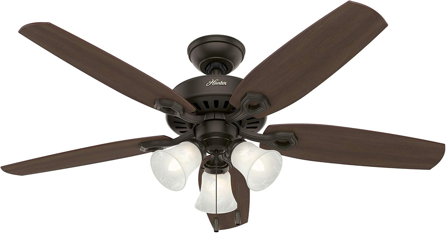 Hunter Builder Plus, Indoor, Ceiling Fan, Pull Chain, 52 inch, New Bronze