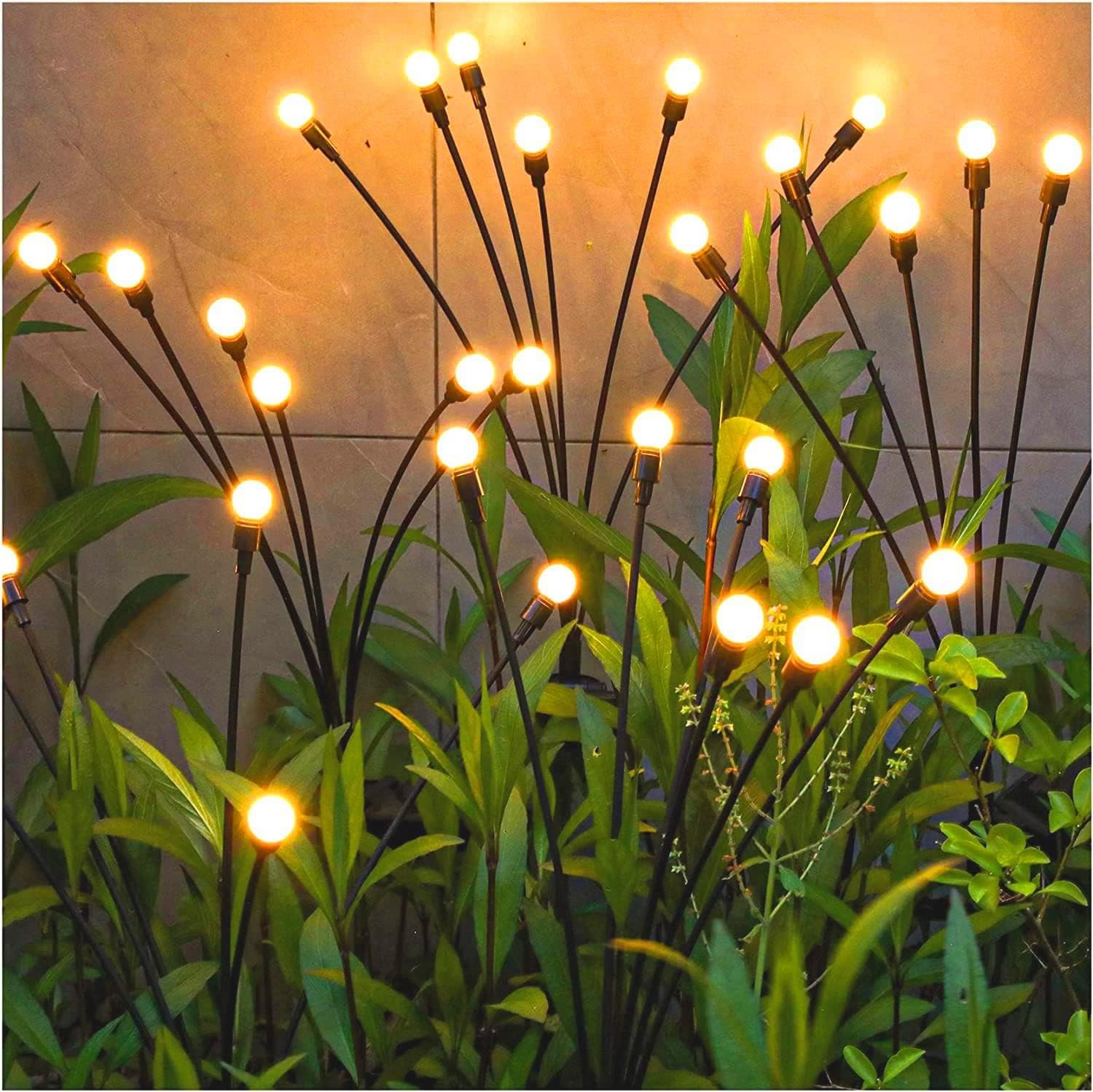 TONULAX Solar Garden Lights - Upgraded Solar Swaying Light, Sway by Wind, Outdoor Lights, Yard Patio Pathway Decoration, High Flexibility Iron Wire & Heavy Bulb Base, Warm White(2 Pack) Global Recycled Standard Global Recycled Standard Global Recycled Standard