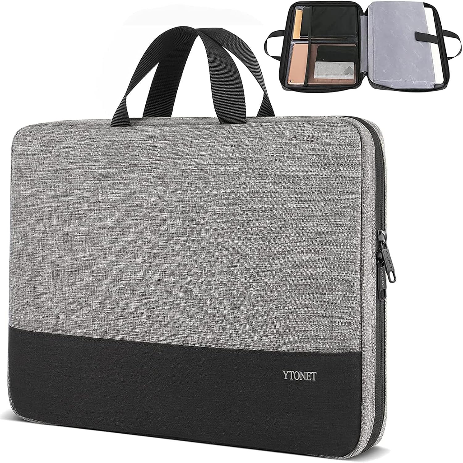 Ytonet Laptop Case 16 inch, 15-15.6 Inch TSA Laptop Sleeve Computer Bag | Water Resistant Computer Case Carrying Cover Compatible for MacBook Pro, Acer, Lenovo, HP, Dell, Gifts for Men Women, Grey