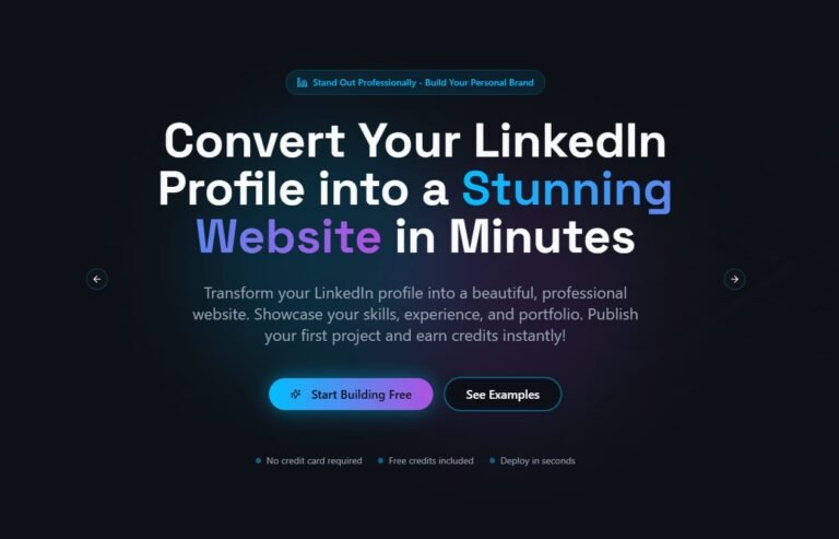 Convert Your LinkedIn Profile into a Fully Customized, Professionally Designed, High-Performance Personal Website in Just a Few Minutes with Lovable