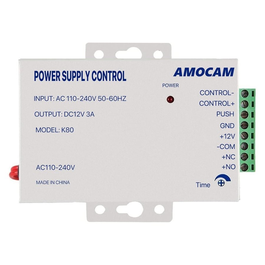 K80 Power Supply Control, AC 110-240V to DC 12V Power Supply for Door Access Control System, Video Doorbell, Electric Strike Lock, Bolt Lock, Magnetic Lock, Power Supply Controller