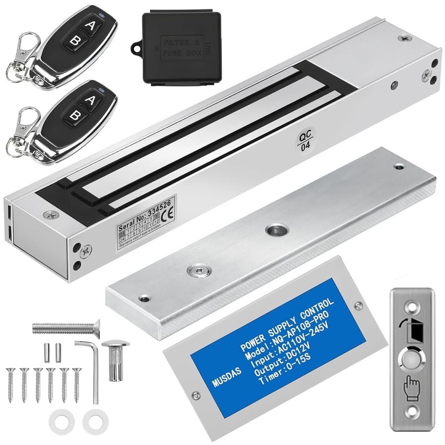 FERUERW Access Control Outswinging 600lb Electromagnetic Door Lock | Access Control Kit System, with Two Remote Control, Built-in Alert Tone (Not Adsorbed Correctly) Global Recycled Standard Global Recycled Standard Global Recycled Standard