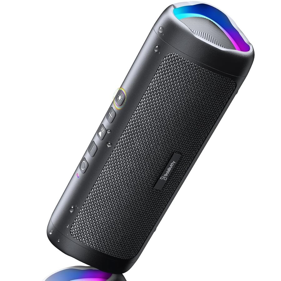 Bluetooth Speaker, 20W HD Sound, Portable Wireless, IPX5 Waterproof, Up to 24H Playtime, TWS Pairing, for Home/Party/Outdoor/Camping/Beach Essentials, Electronic Gadgets, Birthday Gift (Black) Global Recycled Standard Global Recycled Standard Global Recycled Standard