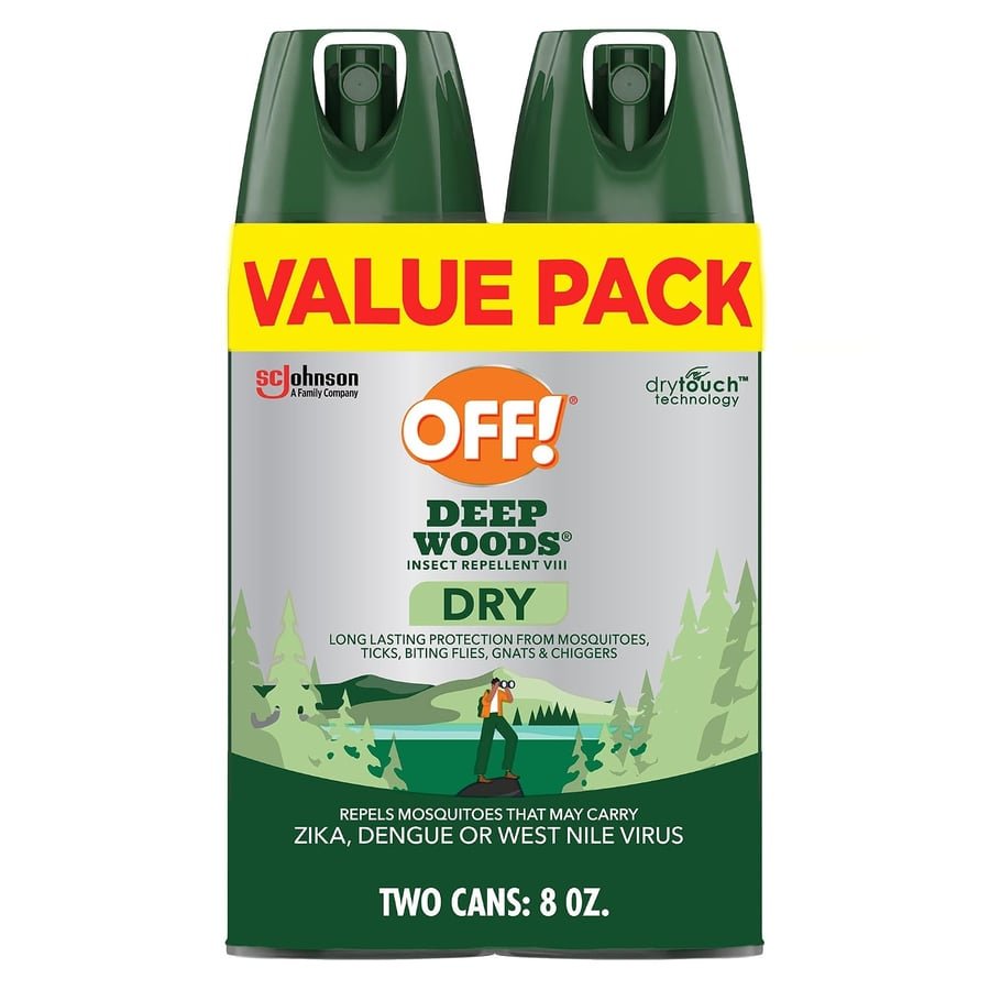 OFF! Deep Woods Insect Repellent Aerosol, Dry, Non-Greasy Formula, Bug Spray with Long Lasting Protection from Mosquitoes and Ticks, 4 Oz, (Pack of 2)