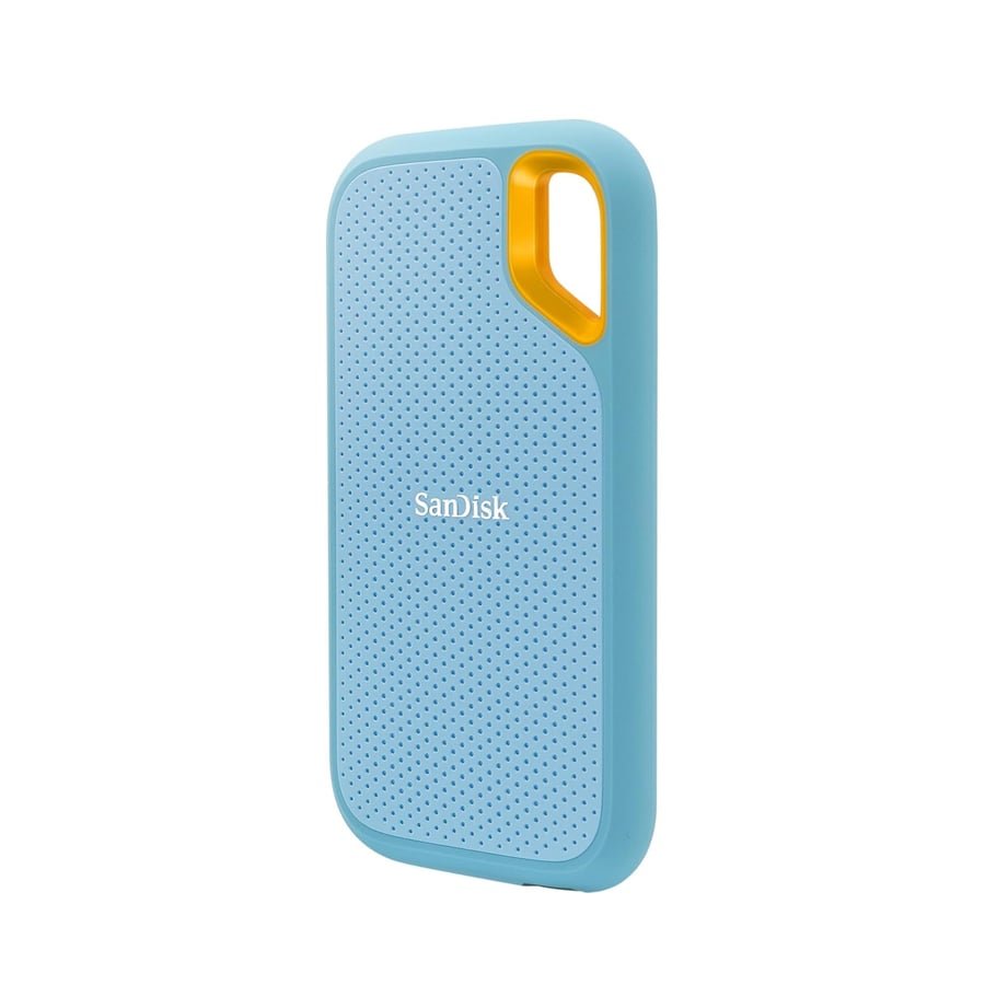 SANDISK 2TB Extreme Portable SSD (Old Model) - Up to 1050MB/s, USB-C, USB 3.2 Gen 2, IP65 Water and dust Resistance, Updated Firmware, Sky Blue - External Solid State Drive - SDSSDE61-2T00-G25B