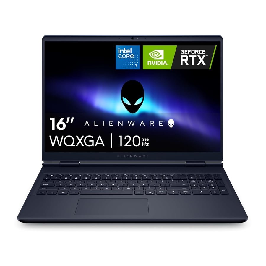 Alienware 16 Aurora Gaming Laptop AC16250-16 WQXGA 120Hz Display, Intel Core 7-240H Processor, 16GB DDR5 RAM, 1TB SSD, NVIDIA GeForce RTX 5050 8GB Graphics, Windows 11 Home, Onsite Service - Blue