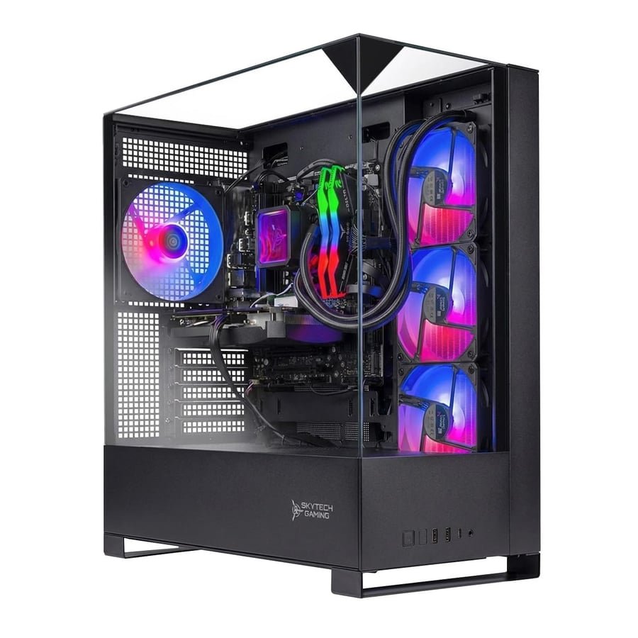 Skytech Gaming Shadow 5 Gaming PC, AMD Ryzen 7 9700X 3.8GHz, NVIDIA RTX 5060 Ti 16GB VRAM, 1TB NVMe SSD, 16GB DDR5 RAM 6000, 750W Gold PSU, 360 ARGB AIO, WI-FI 5, Windows 11, Desktop