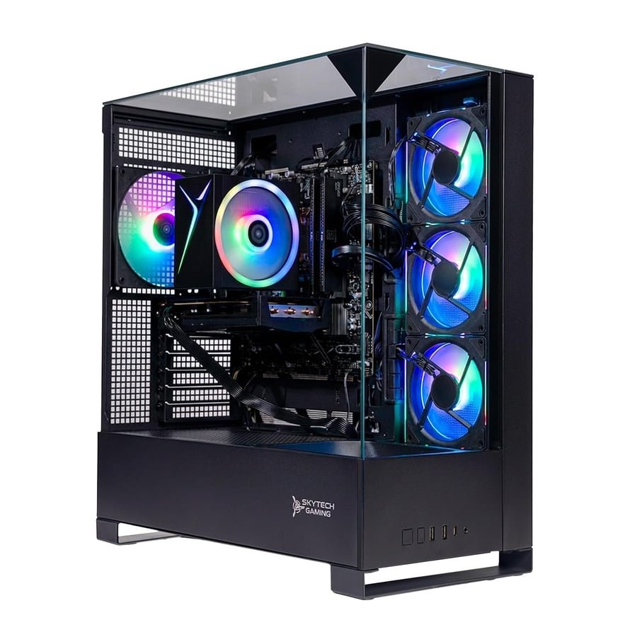 Skytech Gaming Shadow 5 Gaming PC, AMD Ryzen 7 8700F 4.1GHz, NVIDIA RTX 5060 Ti 8GB VRAM, 1TB NVMe SSD, 16GB DDR5 RAM 6000, 750W Gold PSU, WI-FI 5, Windows 11, Desktop