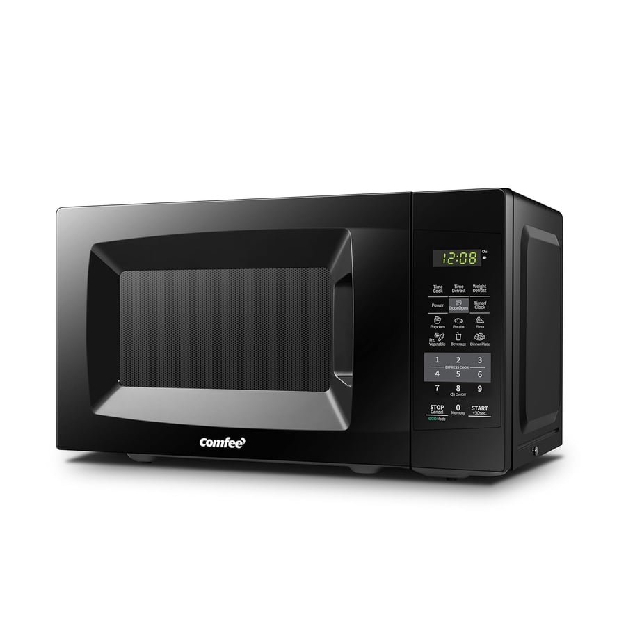 COMFEE' EM720CPL-PMB Countertop Microwave Oven with Sound On/Off, ECO Mode and Easy One-Touch Buttons, 0.7cu.ft, 700W, Black