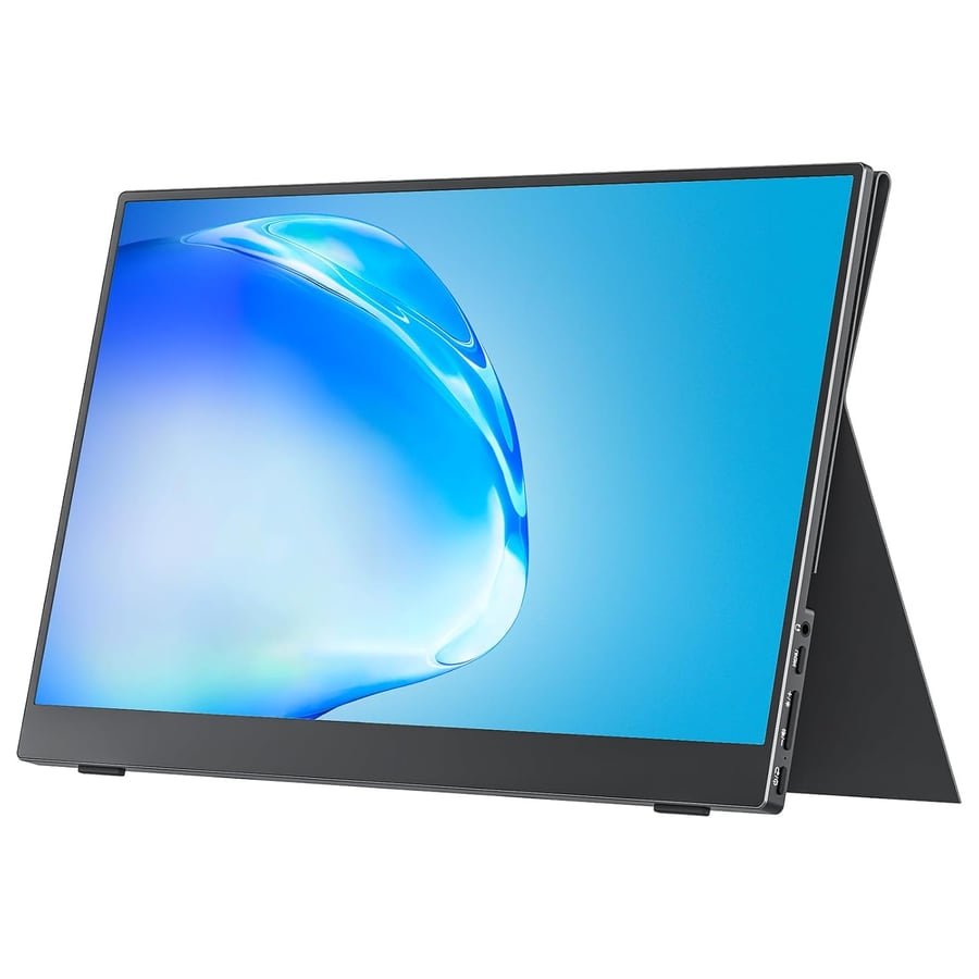 cocopar Portable Monitor 15.6 Inch 1080P FHD 60Hz 85% sRGB Travel Monitor with Speaker HDMI USB-C Second Screen for Laptop MacBook Surface PC Xbox PS4/5, VESA Mountable, with Cover Stand