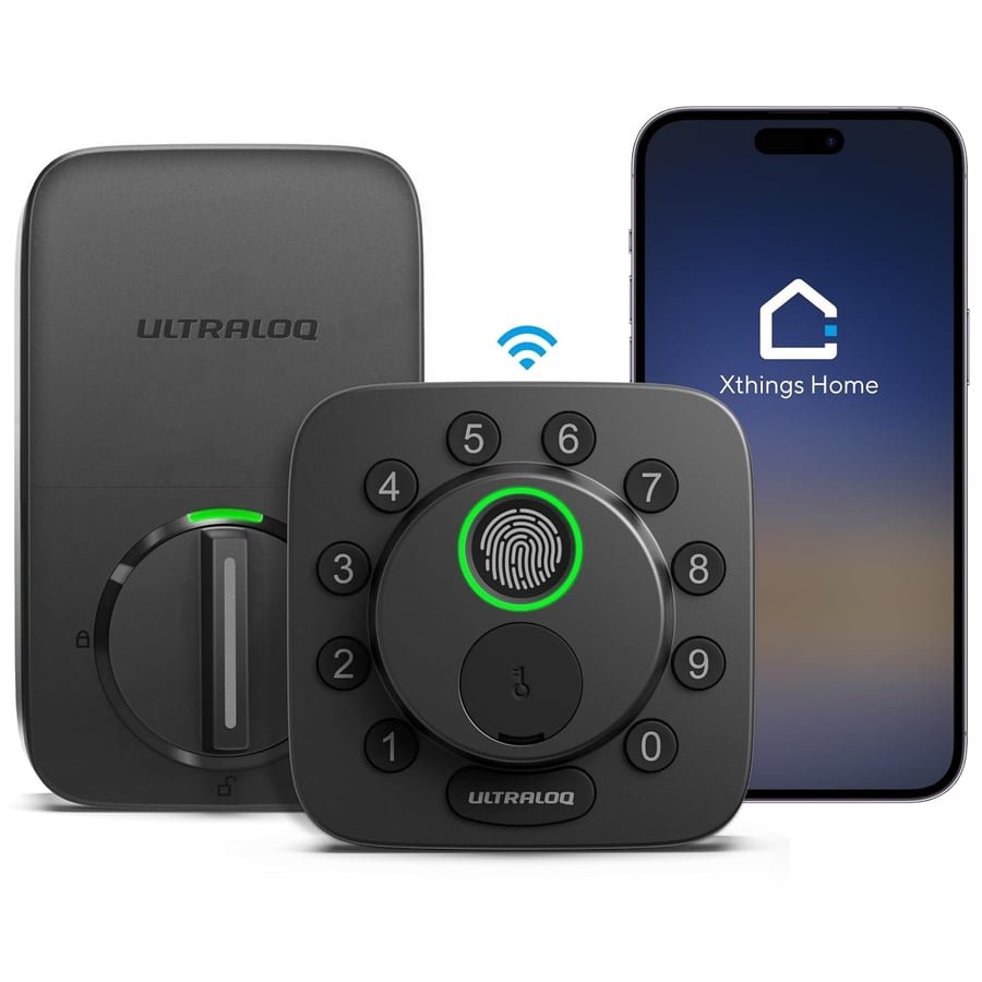 ULTRALOQ Bolt SE Smart Lock, Built-in Wi-Fi, Matter Over Thread, Works with Apple Home, Alexa, Google, 7-in-1 Keyless Entry Deadbolt with Fingerprint ID, App, Keypad, Remote Control, 18 Months Battery ClimatePartner certified
