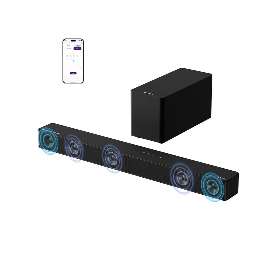 ULTIMEA 5.1CH Surround Sound Bar with Subwoofer, Dolby Atmos, VoiceMX, BassMX, APP, 300W Soundbar for Smart TV, Home Theater Surround Sound System for TV, Bluetooth 5.4, Poseidon M60 (2026 Model)