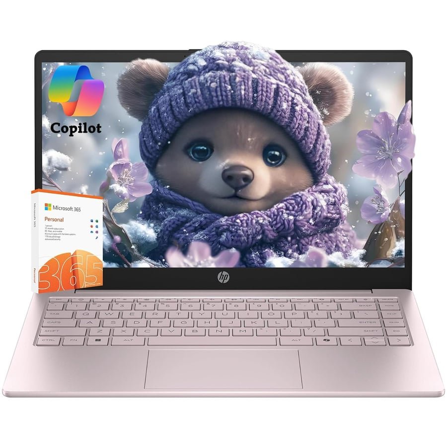 HP Ultrabook Laptop with Copilot AI • Microsoft 365 • 8GB RAM • 256GB SSD + 128GB Storage • Intel 4-Core CPU • WiFi 6 • Windows 11 • 2026 Edition