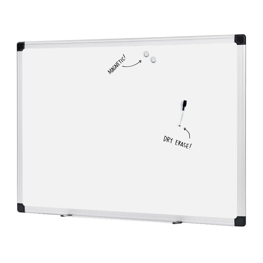 Amazon Basics Magnetic Dry Erase Whiteboard, 36 x 48-inch, Aluminum Frame, Silver/White, Easy to Install