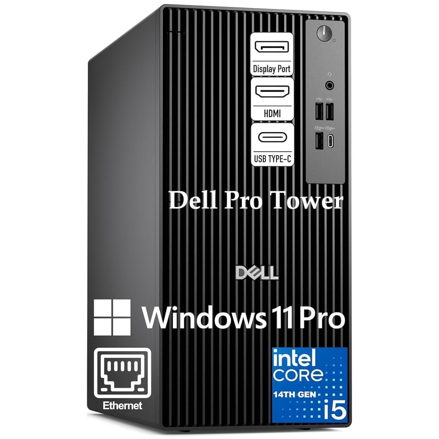 Dell Pro Tower Business Desktop, 14th Gen Intel Core i5-14500 vPro (14-Core/20T), 16GB DDR5 RAM, 512GB PCIe SSD, Intel UHD 770, Windows 11 Pro - for Professional Workstation & Business Productivity
